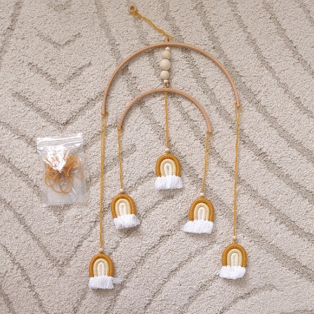 Rainbow Nursery Mobile - Gold and White